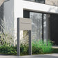 STAND ELEGANCE by Bravios - Modern post-mounted gray mailbox with stainless steel flap