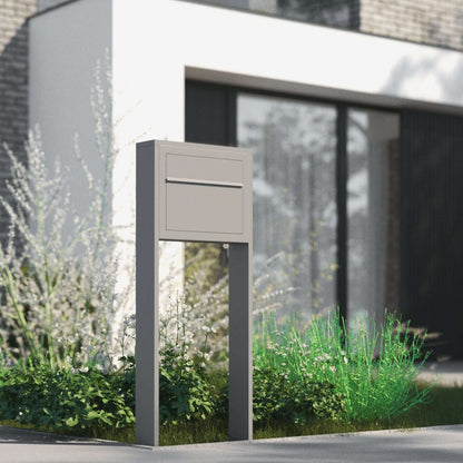 STAND ELEGANCE by Bravios - Modern post-mounted stainless steel mailbox