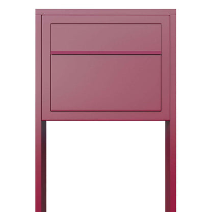 STAND ELEGANCE by Bravios - Modern post-mounted red mailbox
