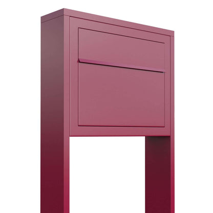 STAND ELEGANCE by Bravios - Modern post-mounted red mailbox