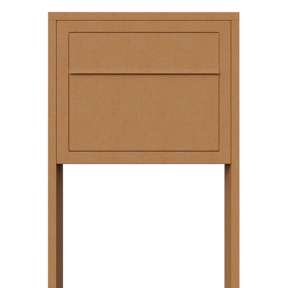 STAND ELEGANCE by Bravios - Modern post-mounted rust mailbox