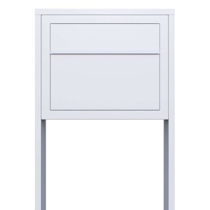 STAND ELEGANCE by Bravios - Modern post-mounted white mailbox
