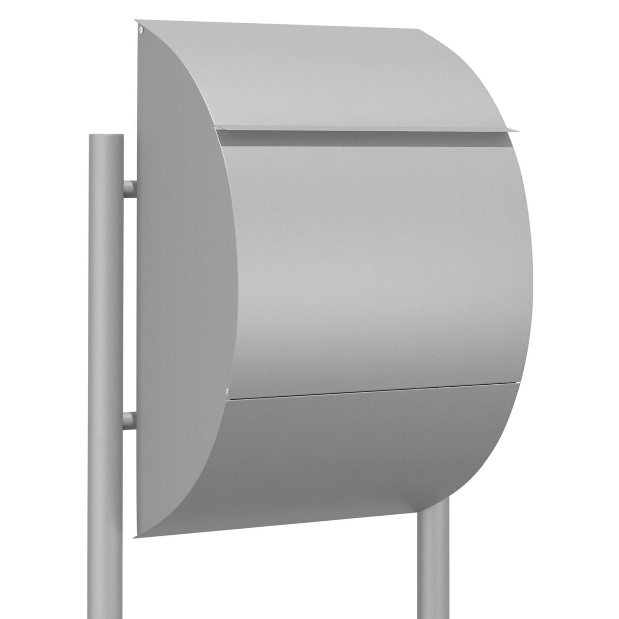 STAND JUMBO by Bravios - Modern post-mounted gray mailbox