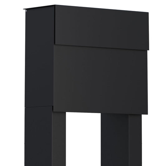 STAND MOLTO by Bravios - Modern post-mounted black mailbox