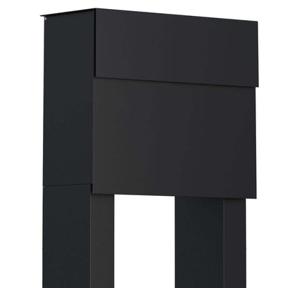 STAND MOLTO by Bravios - Modern post-mounted black mailbox