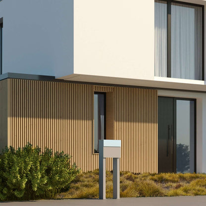 STAND MOLTO by Bravios - Modern post-mounted gray mailbox