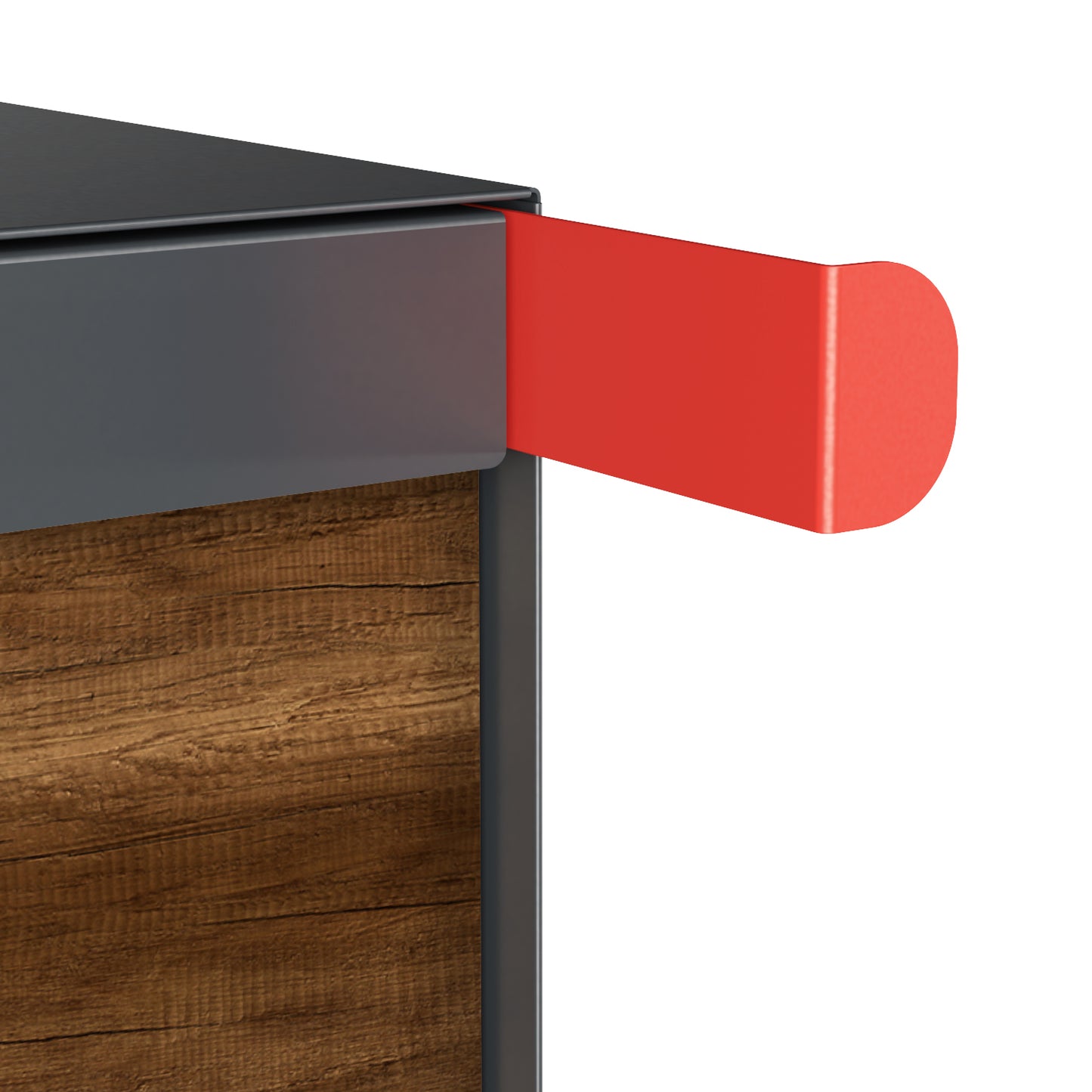 Town Square Mailbox by Bravios - Large Capacity Mailbox (Without Post) - Anthracite with Barrique Oak Panel