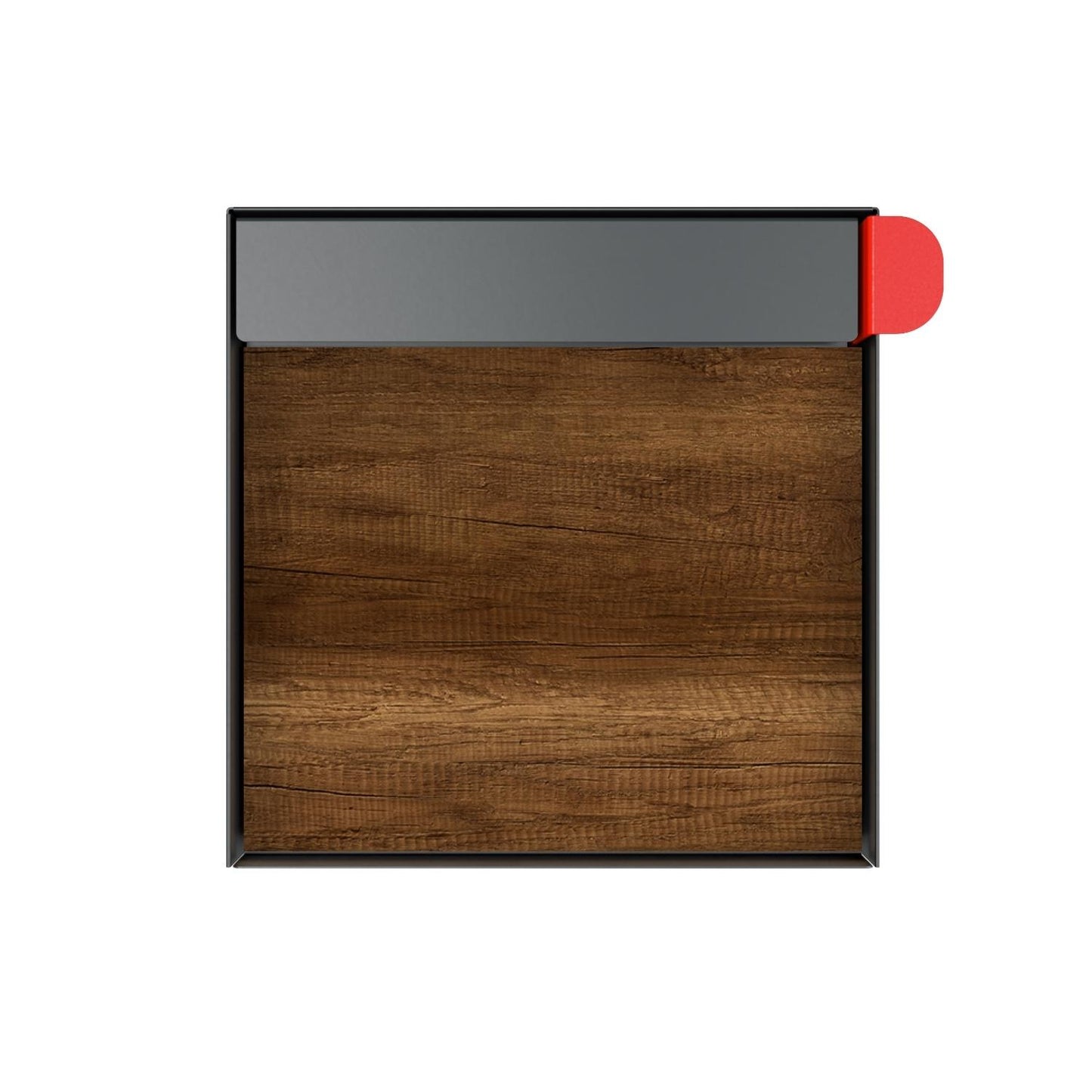 Town Square Mailbox by Bravios - Large Capacity Mailbox (Without Post) - Anthracite with Barrique Oak Panel