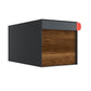 Town Square Mailbox by Bravios - Large Capacity Mailbox (Without Post) - Anthracite with Barrique Oak Panel