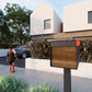 Town Square Mailbox by Bravios - Large Capacity Mailbox (Without Post) - Anthracite with Barrique Oak Panel