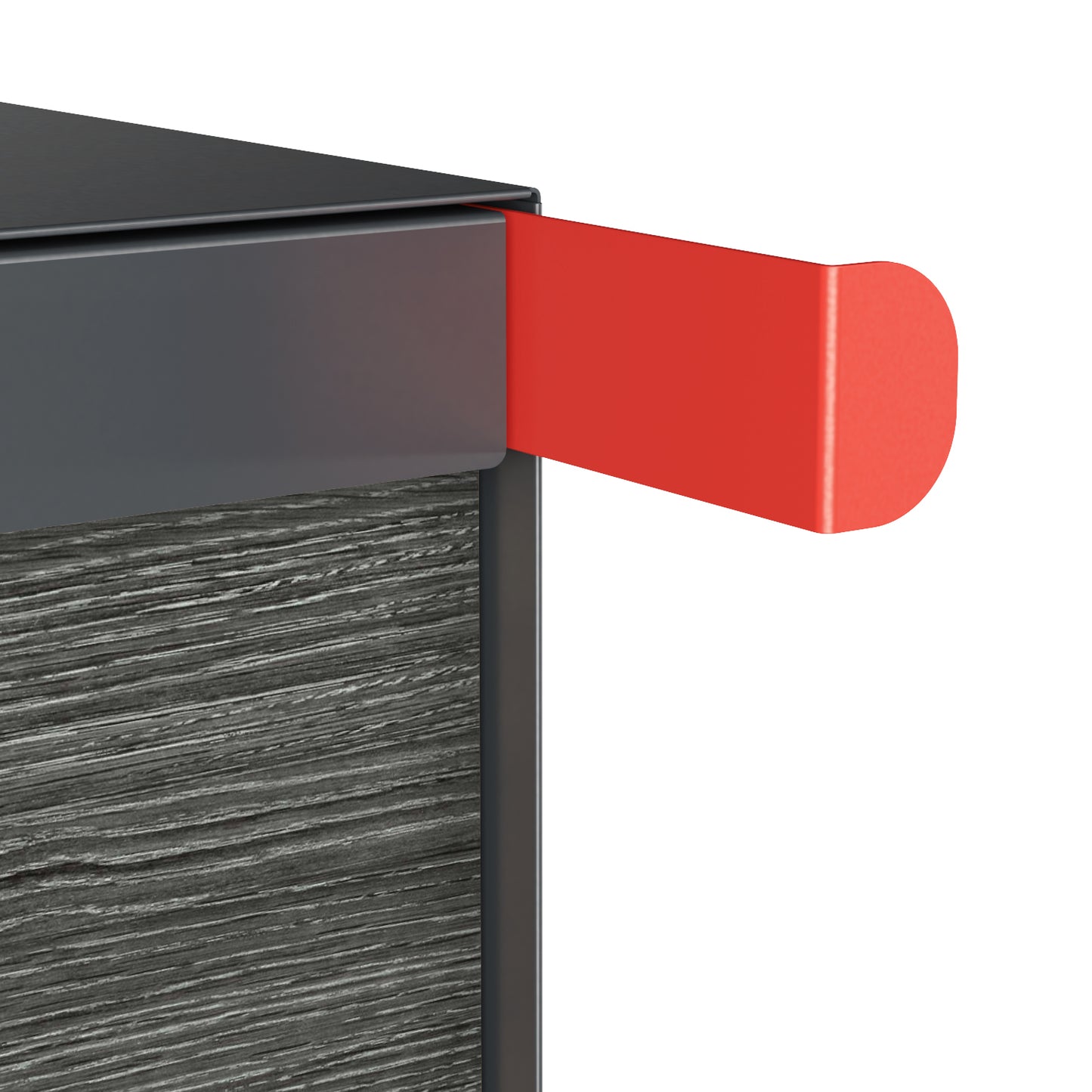 Town Square Mailbox by Bravios - Large Capacity Mailbox (Without Post) - Anthracite with Jazz Wood Panel