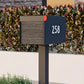 Town Square Mailbox by Bravios - Large Capacity Mailbox (Without Post) - Anthracite with Jazz Wood Panel