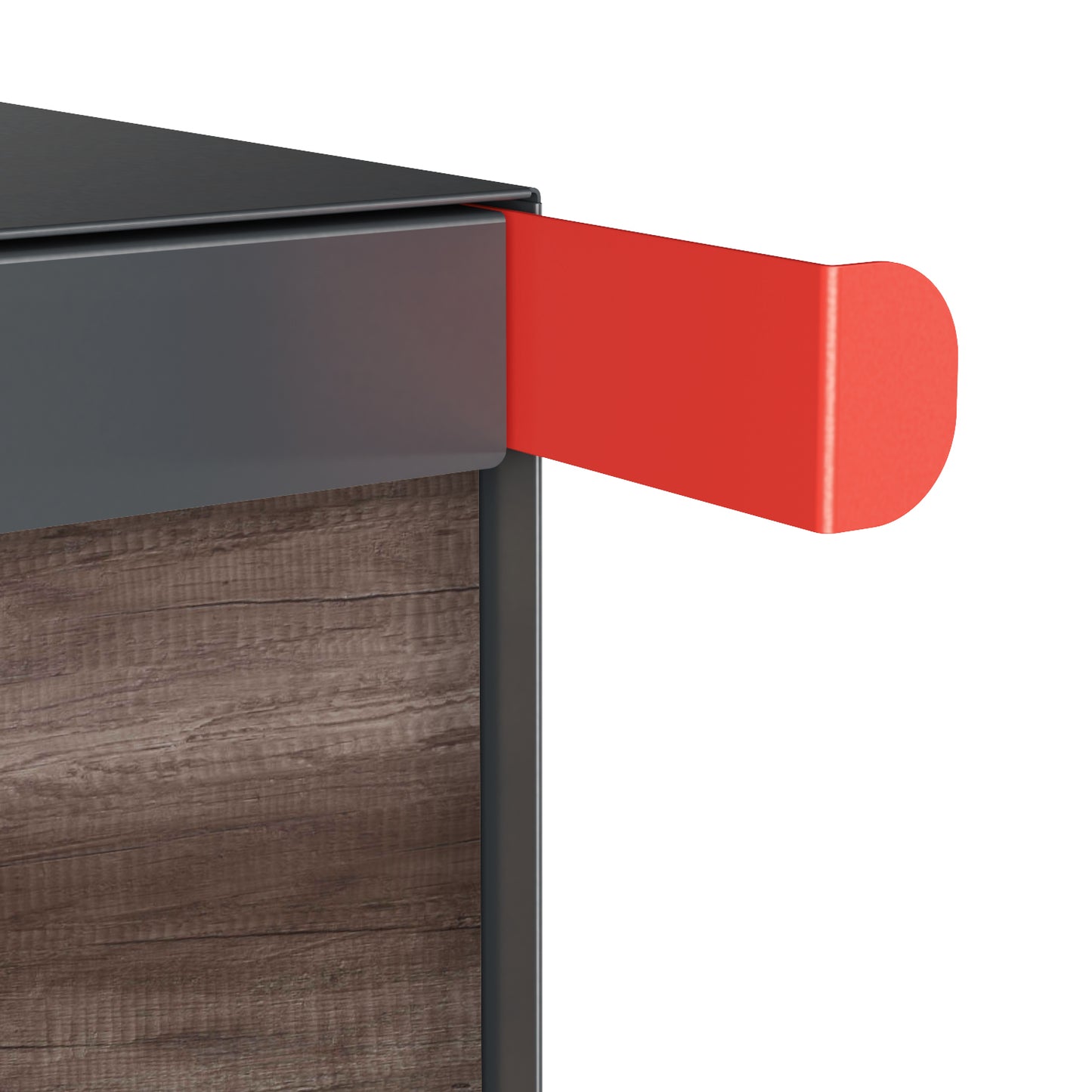 Town Square Mailbox by Bravios - Large Capacity Mailbox (Without Post) - Anthracite with Marshland Oak Wood Panel