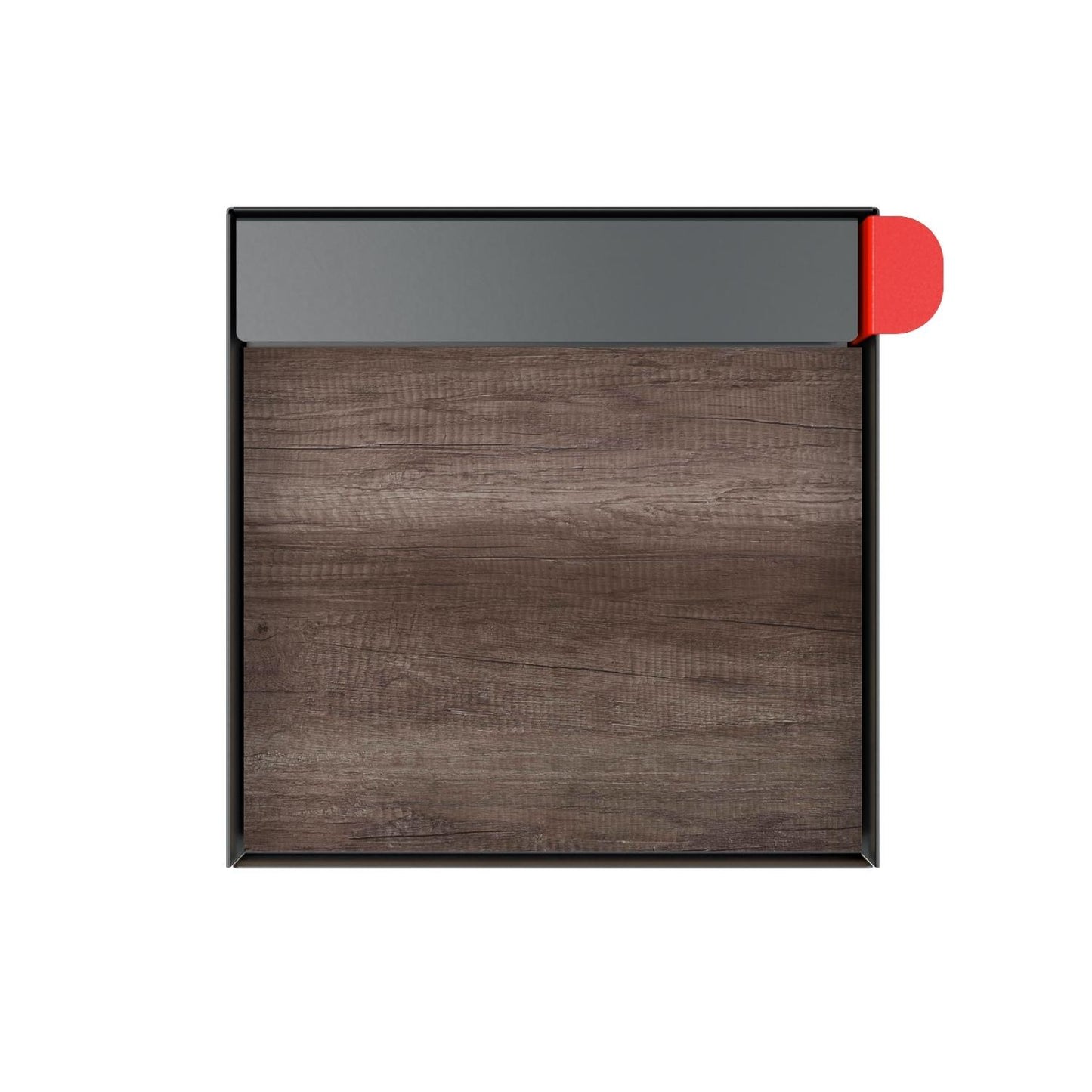 Town Square Mailbox by Bravios - Large Capacity Mailbox (Without Post) - Anthracite with Marshland Oak Wood Panel
