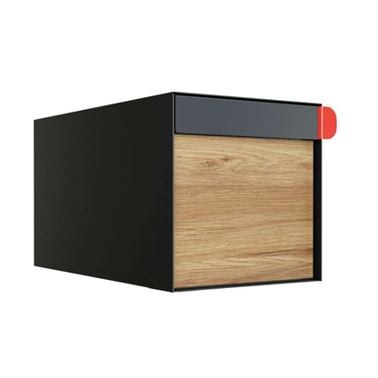 Town Square Mailbox by Bravios - Large Capacity Mailbox (Without Post) - Anthracite with Voyager Wood Panel