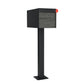 Town Square by Bravios - Large Capacity Mailbox with Post - Black with Jazz Wood Panel