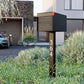 Town Square Mailbox by Bravios - Large Capacity Mailbox (Without Post) - Black with Jazz Wood Panel