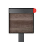Town Square by Bravios - Large Capacity Mailbox with Post - Black with Marshland Oak Wood Panel