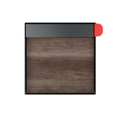 Town Square Mailbox by Bravios - Large Capacity Mailbox (Without Post) - Black with Marshland Oak Wood Panel
