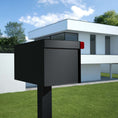 TOWN SQUARE Mailbox by Bravios - Large capacity mailbox with post - Bl
