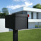 TOWN SQUARE Mailbox by Bravios - Large capacity mailbox with post - Bl