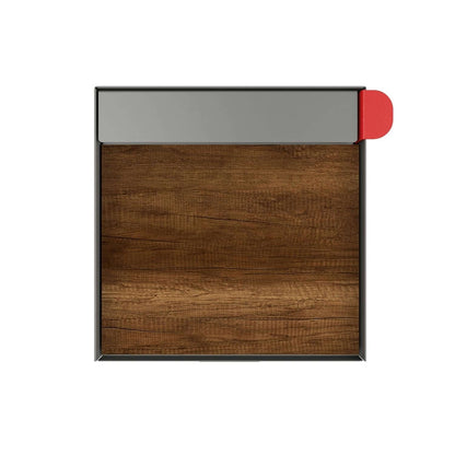 Town Square Mailbox by Bravios - Large Capacity Mailbox (Without Post) - Gray with Barrique Oak Wood Panel