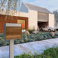 Town Square Mailbox by Bravios - Large Capacity Mailbox (Without Post) - Gray with Barrique Oak Wood Panel