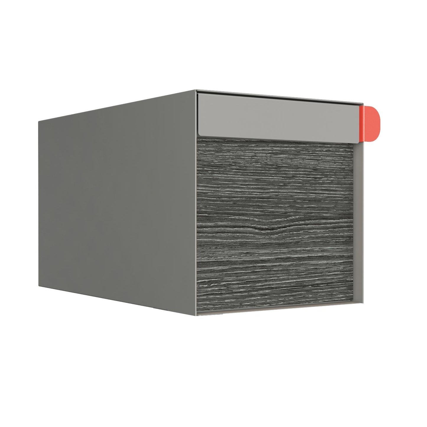 Town Square Mailbox by Bravios - Large Capacity Mailbox (Without Post) - Gray with Jazz Wood Panel
