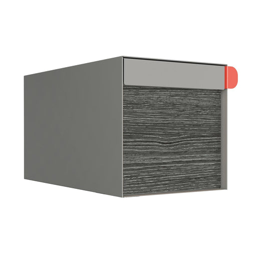 Town Square Mailbox by Bravios - Large Capacity Mailbox (Without Post) - Gray with Jazz Wood Panel