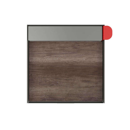Town Square Mailbox by Bravios - Large Capacity Mailbox (Without Post) - Gray with Marshland Oak Wood Panel