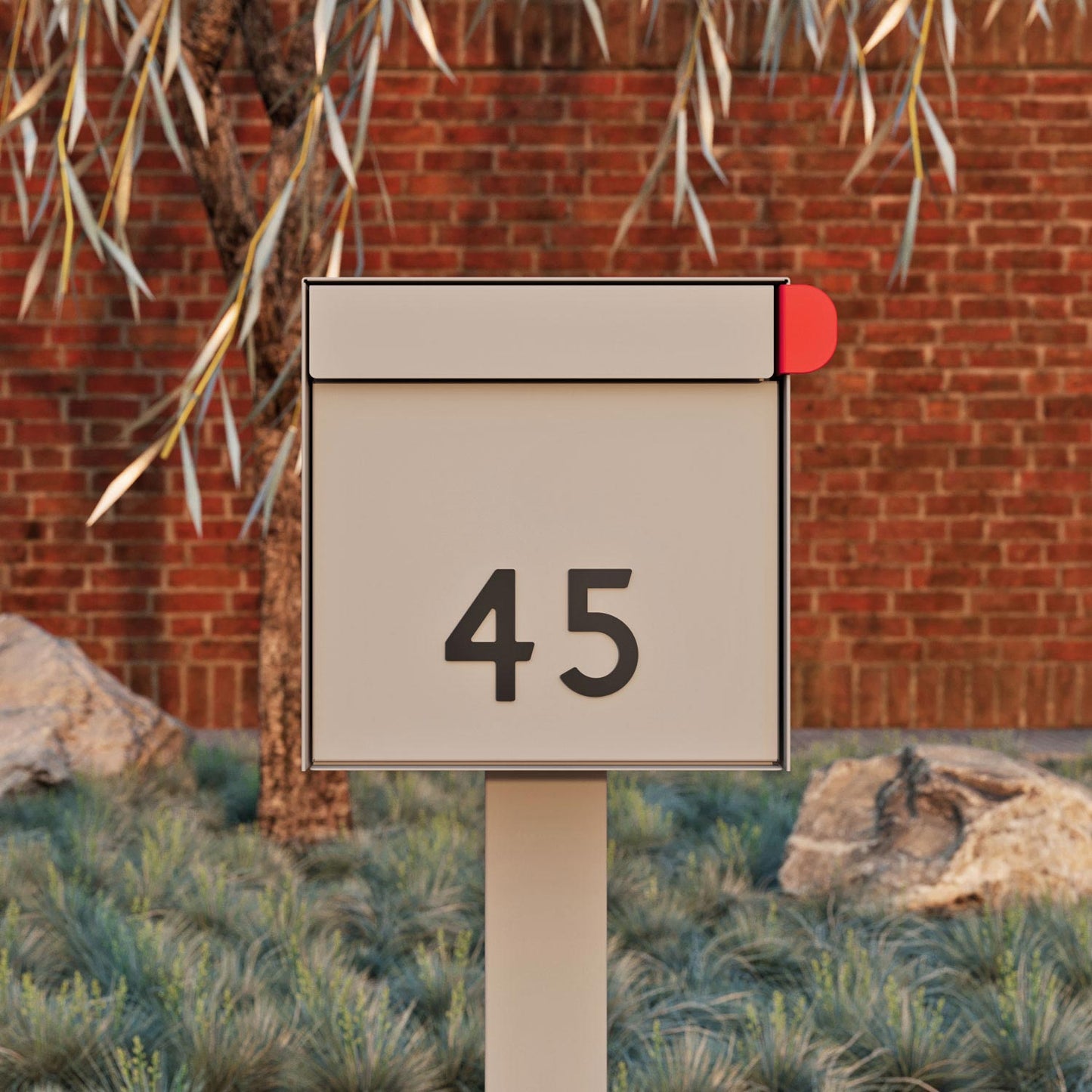 TOWN SQUARE Mailbox by Bravios - Large capacity gray mailbox (without post)