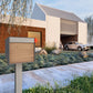 Town Square by Bravios - Large Capacity Mailbox with Post - Gray with Voyager Wood Panel