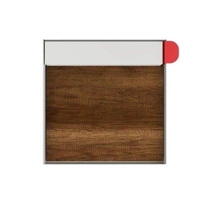 Town Square Mailbox by Bravios - Large Capacity Mailbox (Without Post) - White with Barrique Oak Wood Panel