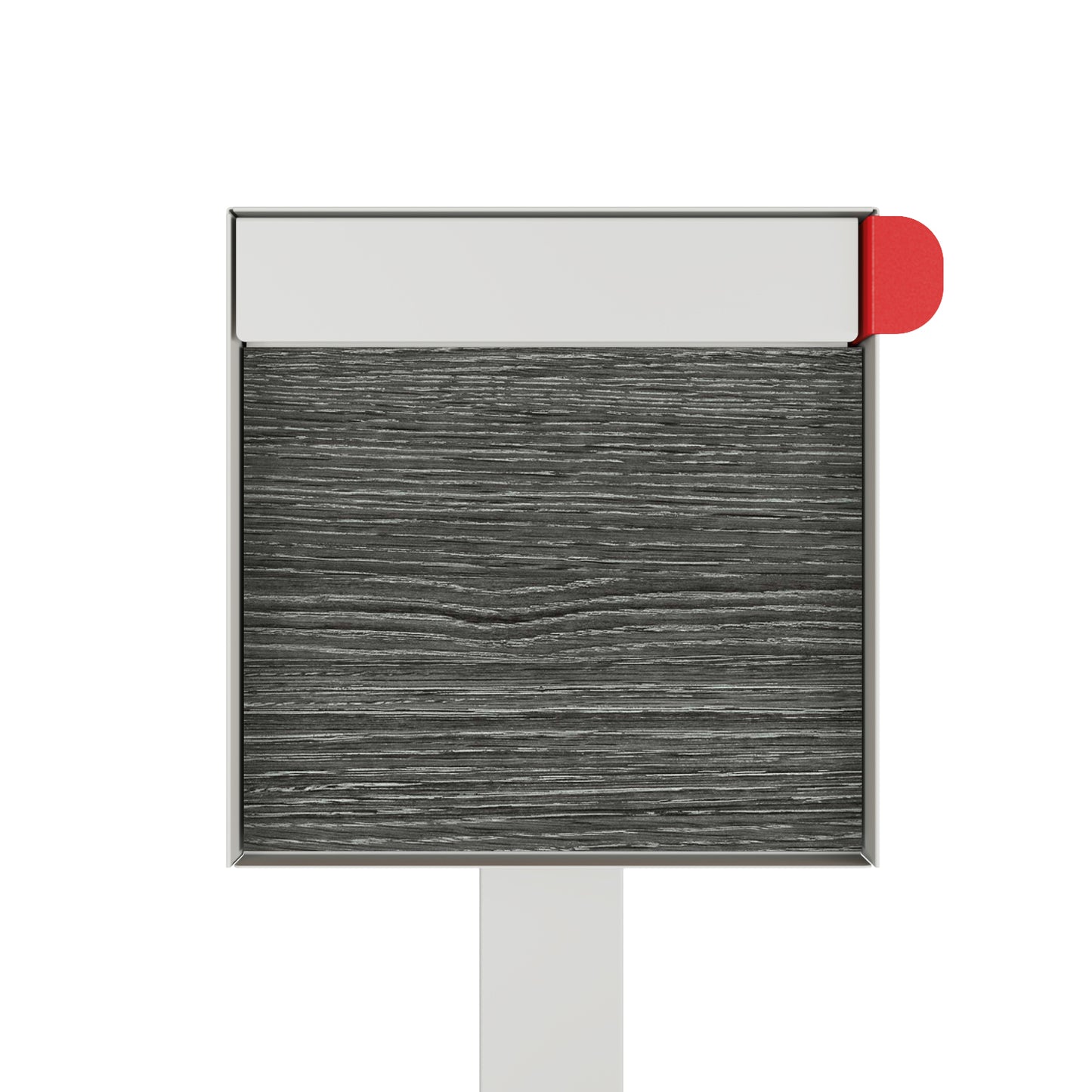 Town Square by Bravios - Large Capacity Mailbox with Post - White with Jazz Wood Panel