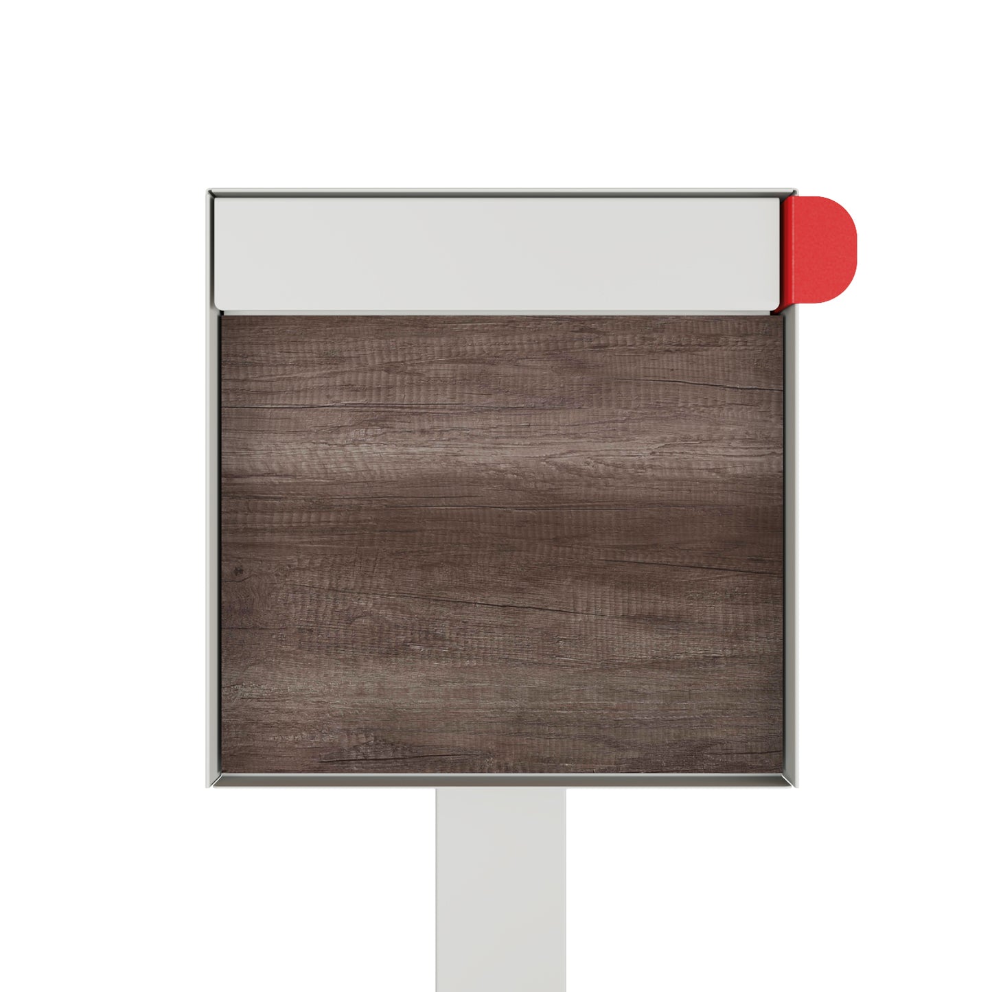 Town Square by Bravios - Large Capacity Mailbox with Post - White with Marshland Oak Wood Panel