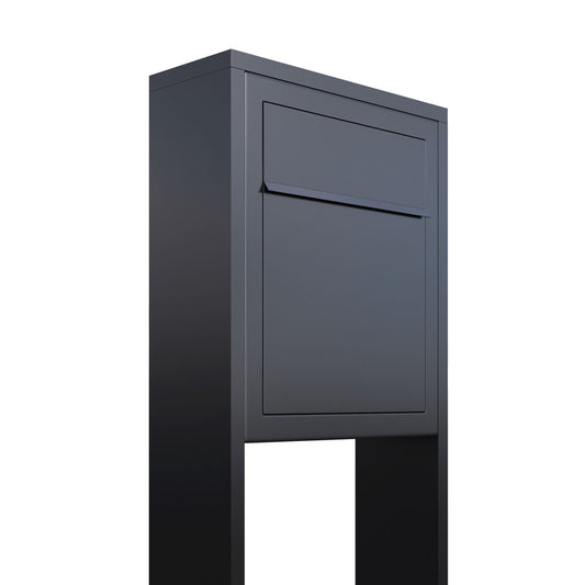 STAND BASE by Bravios - Modern post-mounted anthracite mailbox