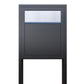 STAND BASE by Bravios - Modern post-mounted anthracite mailbox with stainless steel flap