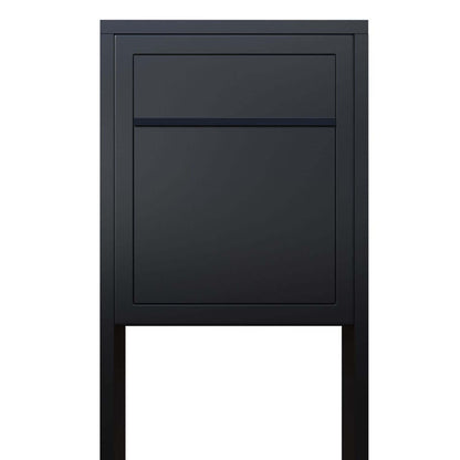 STAND BASE by Bravios - Modern post-mounted black mailbox