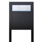 STAND BASE by Bravios - Modern post-mounted black mailbox with stainless steel flap