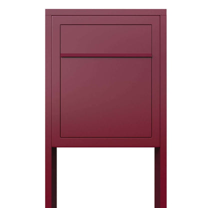 STAND BASE by Bravios - Modern post-mounted red mailbox
