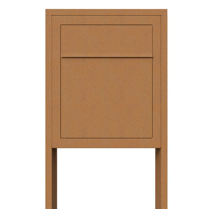 STAND BASE by Bravios - Modern post-mounted rust mailbox