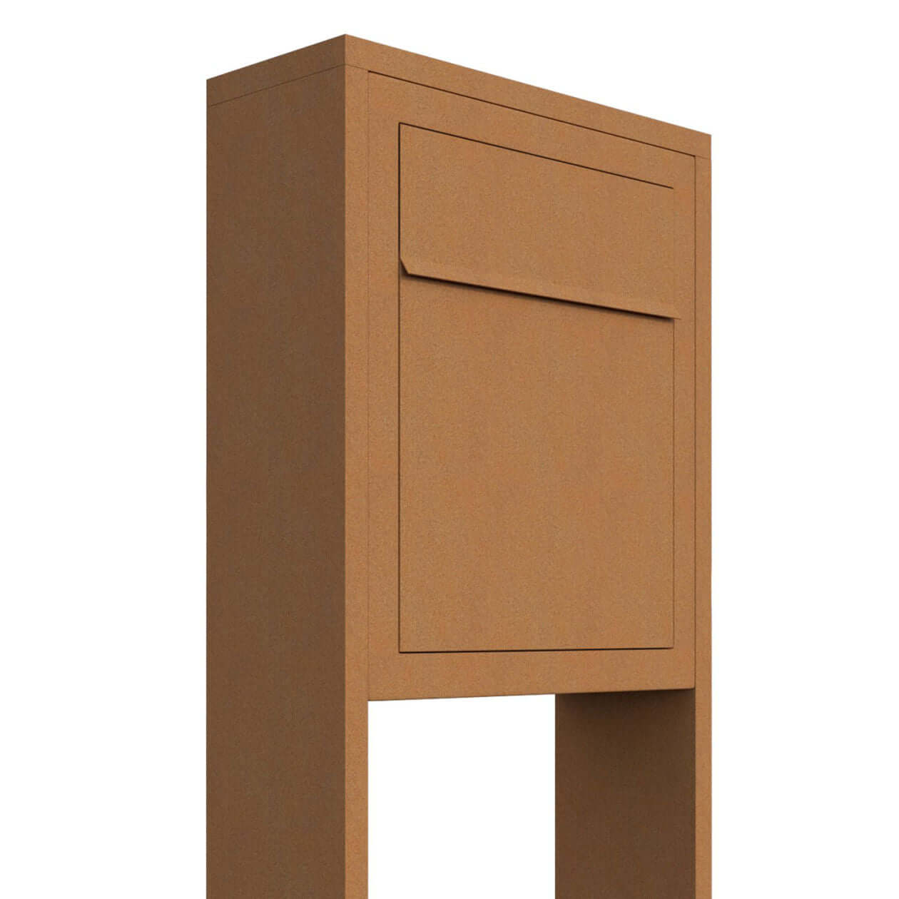 STAND BASE by Bravios - Modern post-mounted rust mailbox