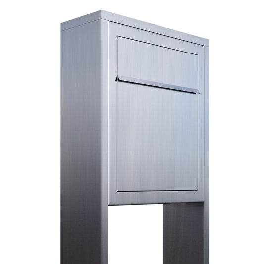 STAND BASE by Bravios - Modern post-mounted stainless steel mailbox