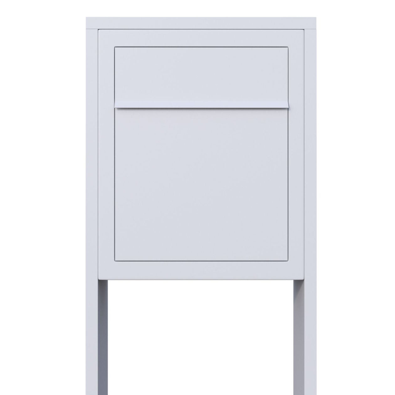 STAND BASE by Bravios - Modern post-mounted white mailbox