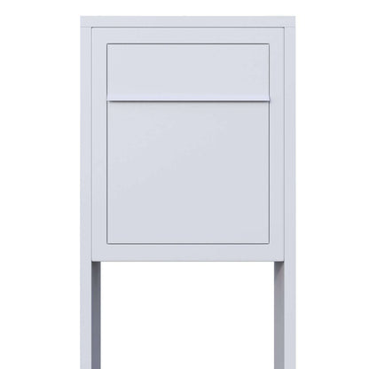 STAND BASE by Bravios - Modern post-mounted white mailbox