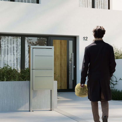 SOPRANO 2 by Bravios - Modern post-mounted 2-unit black mailbox