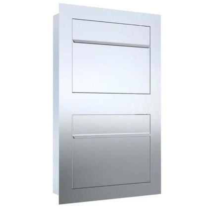 SORA 2 - Contemporary built-in multi-unit mailbox in anthracite, black and stainless steel
