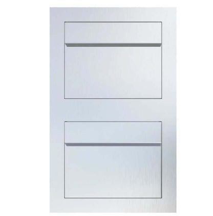 SORA 2 - Contemporary built-in multi-unit mailbox in anthracite, black and stainless steel